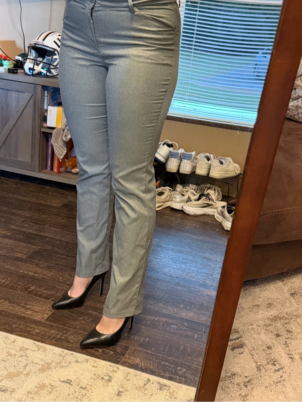 Lee Women's Straight-Leg Dress Trousers in Gray